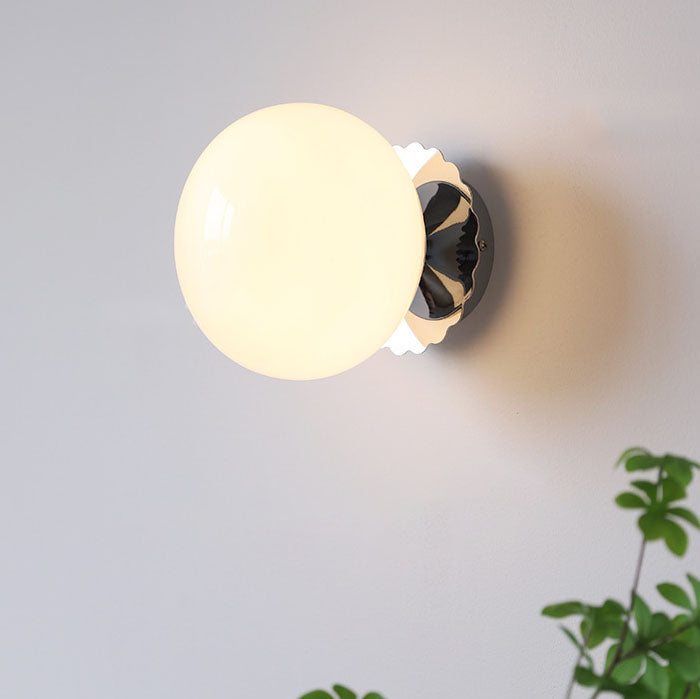 Glass Globe Wall Light with Scalloped Base