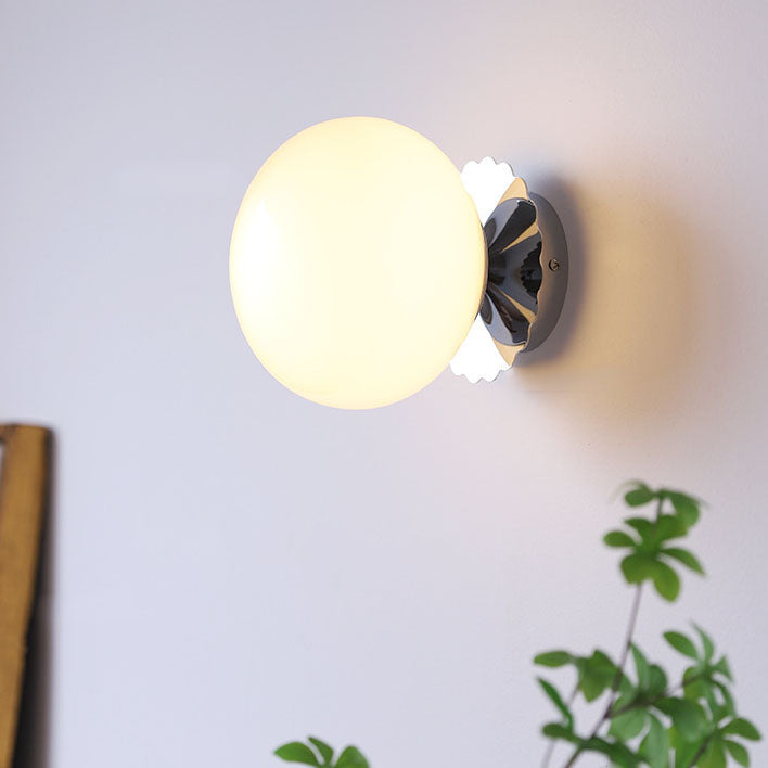 Glass Globe Wall Light with Scalloped Base