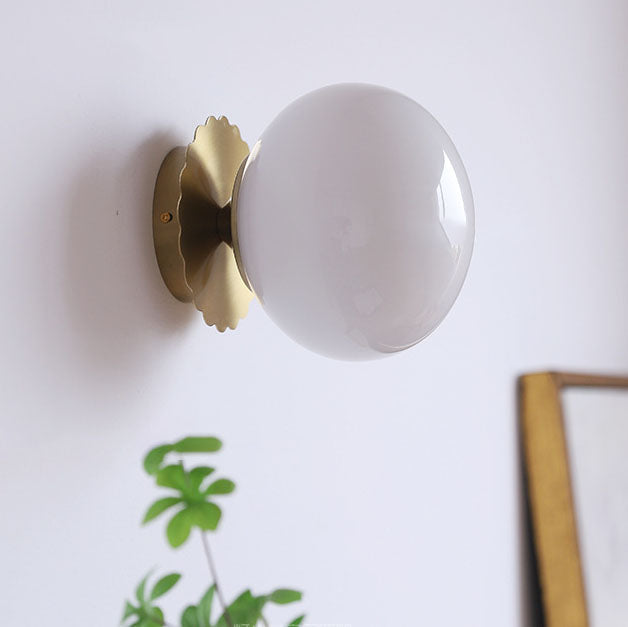 Glass Globe Wall Light with Scalloped Base