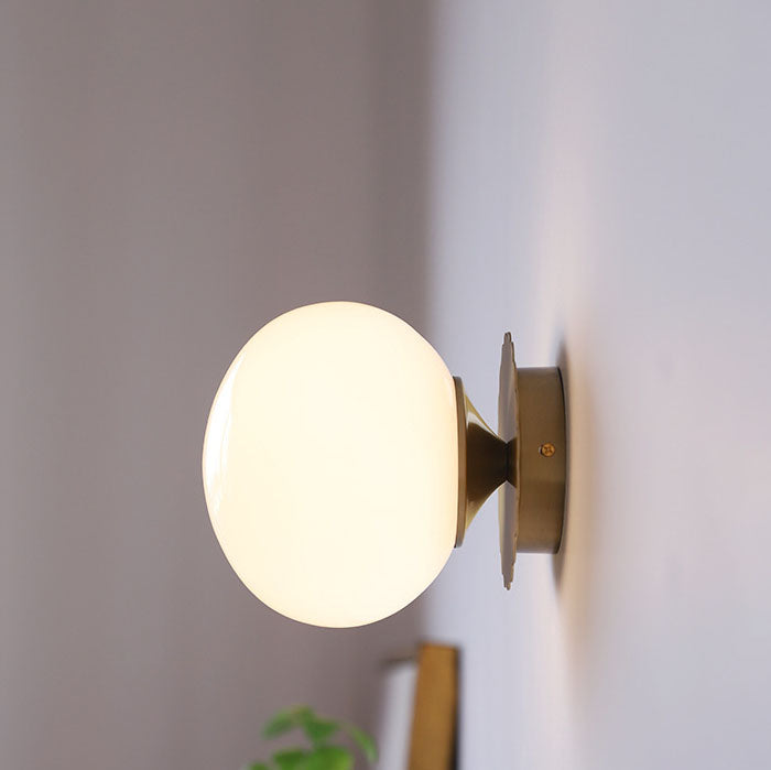 Glass Globe Wall Light with Scalloped Base