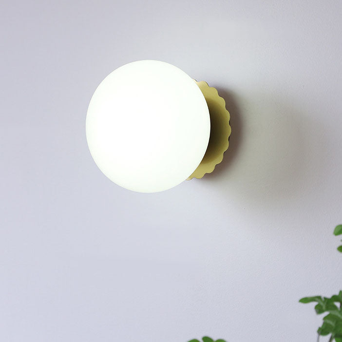 Glass Globe Wall Light with Scalloped Base