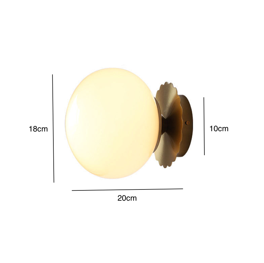 Glass Globe Wall Light with Scalloped Base