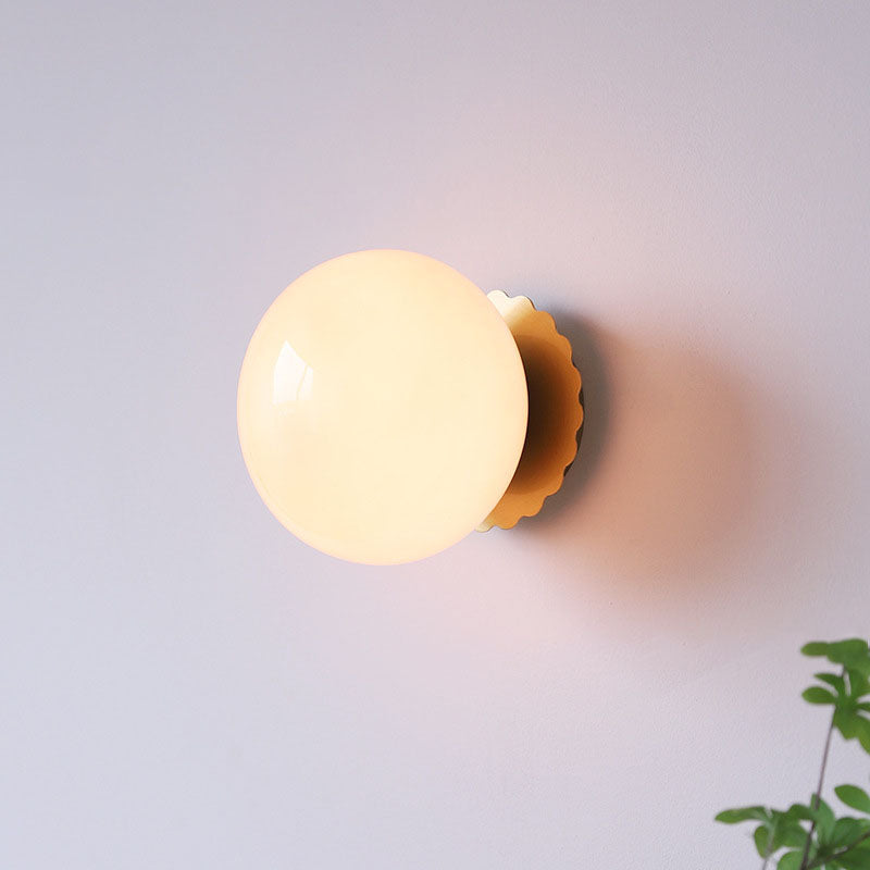 Glass Globe Wall Light with Scalloped Base