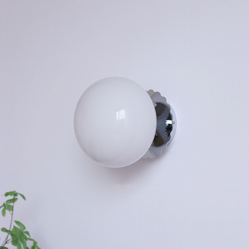 Glass Globe Wall Light with Scalloped Base