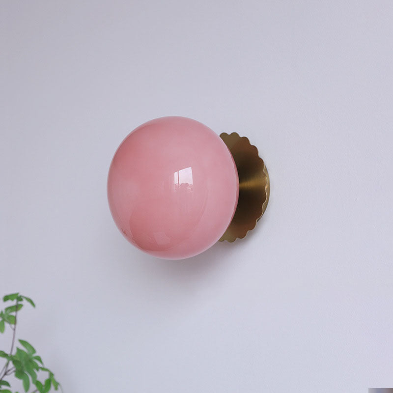 Glass Globe Wall Light with Scalloped Base