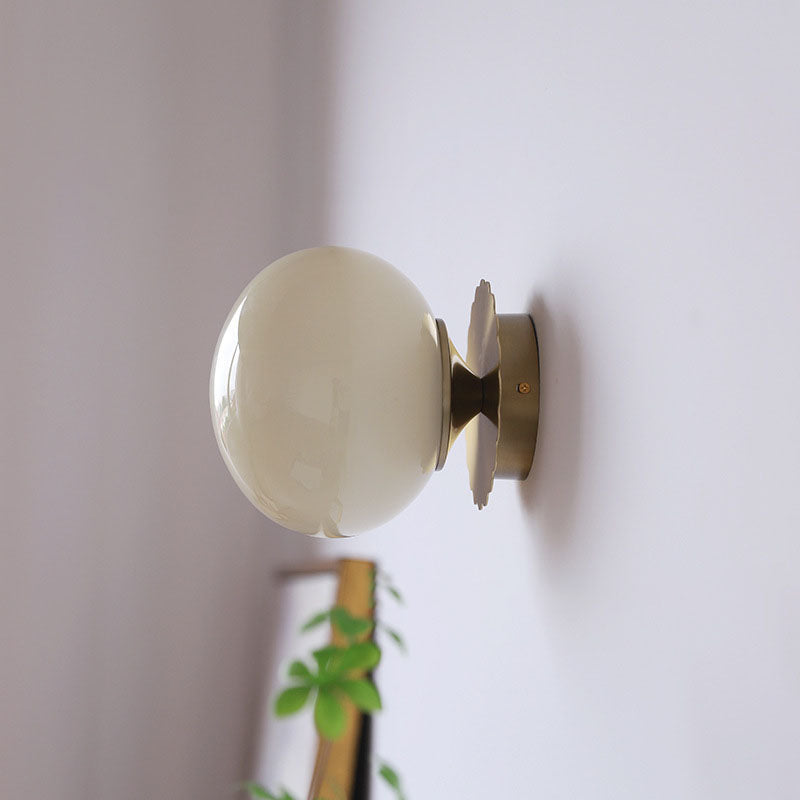 Glass Globe Wall Light with Scalloped Base