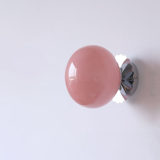 Glass Globe Wall Light with Scalloped Base
