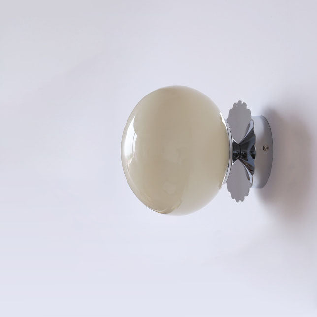 Glass Globe Wall Light with Scalloped Base