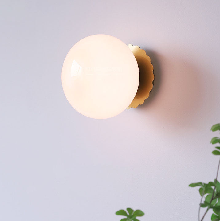 Glass Globe Wall Light with Scalloped Base