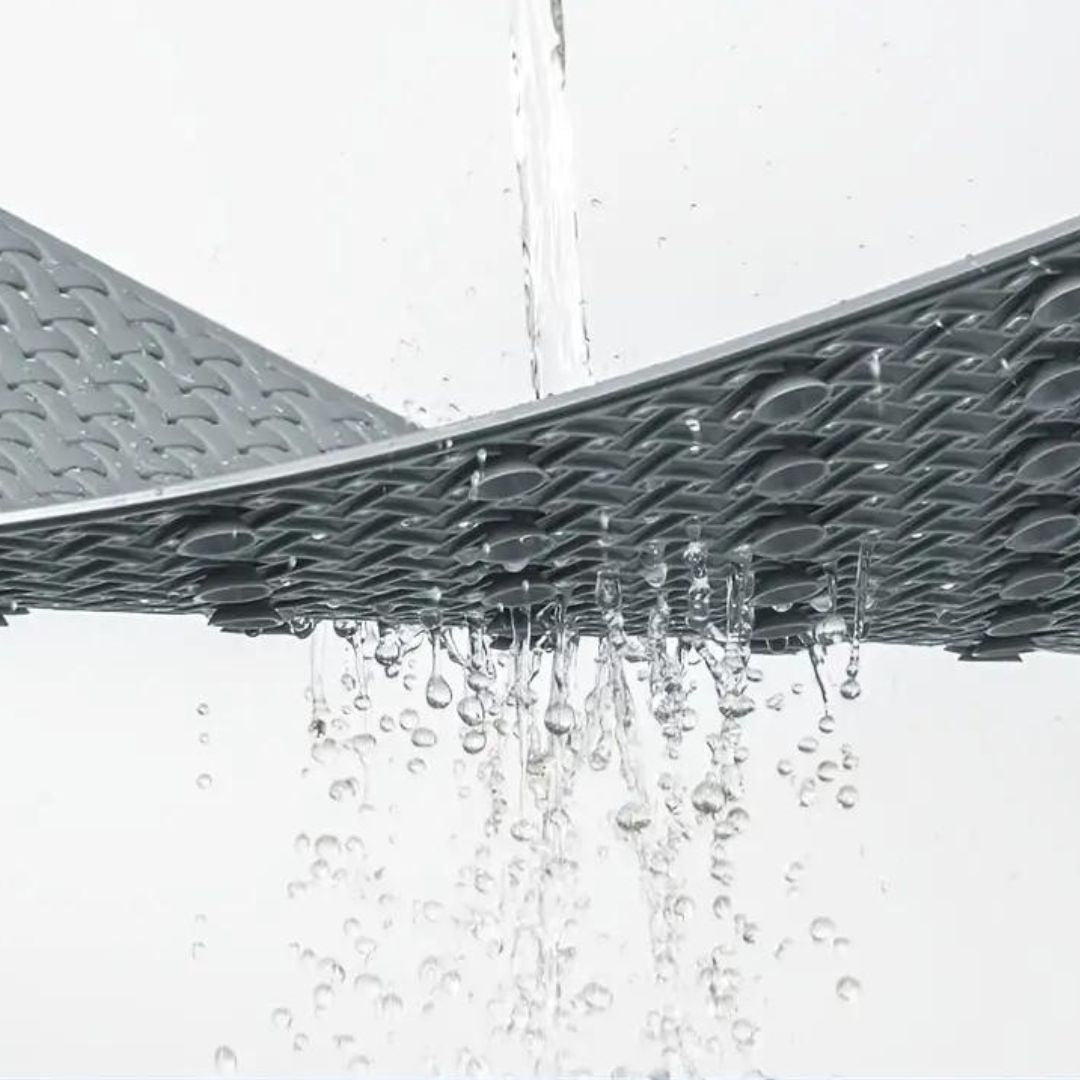 Gray Non Slip Bathtub Mat with Drain Holes