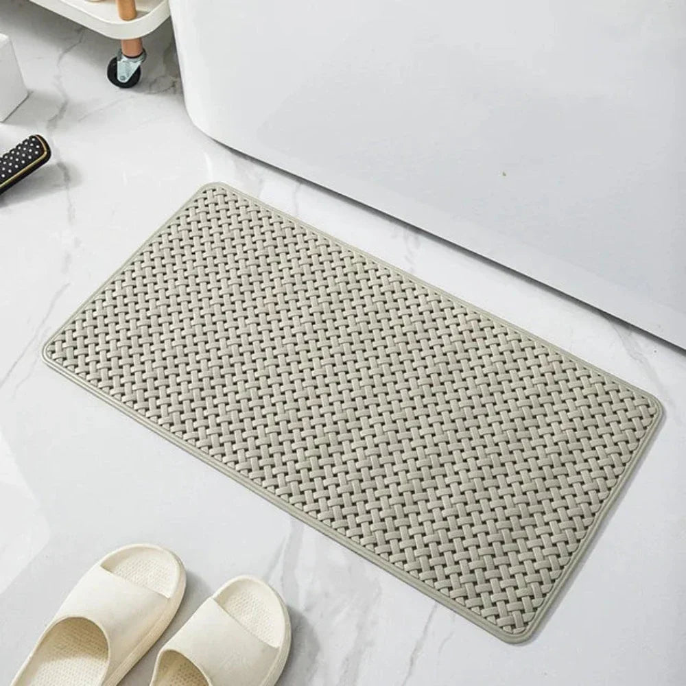 Gray Non Slip Bathtub Mat with Drain Holes