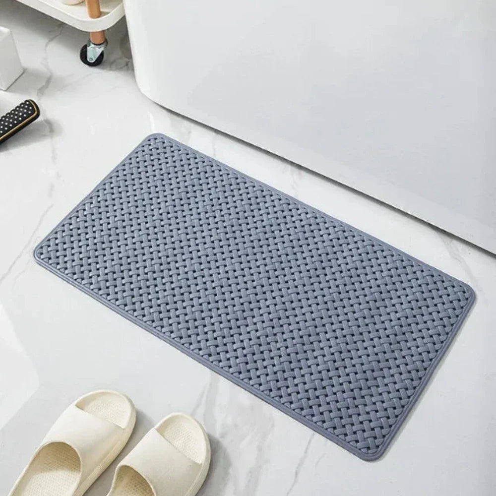 Gray Non Slip Bathtub Mat with Drain Holes
