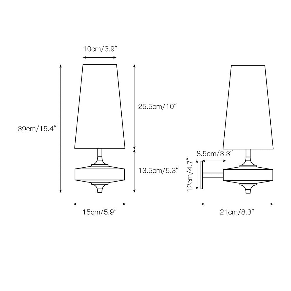 Walnut Double Wall Sconce with Fabric Shades