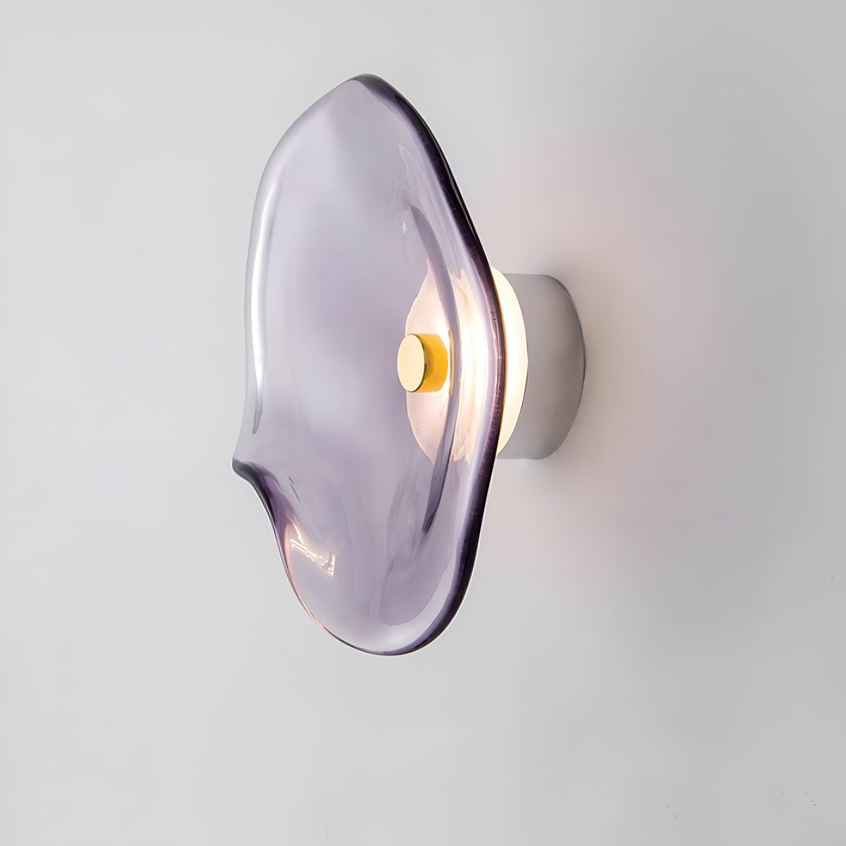 Japandi Glass Wall Sconce with Curved Shade