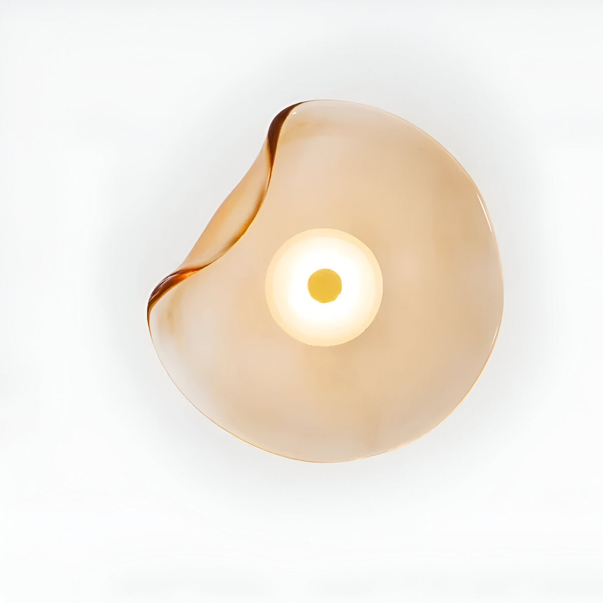 Japandi Glass Wall Sconce with Curved Shade