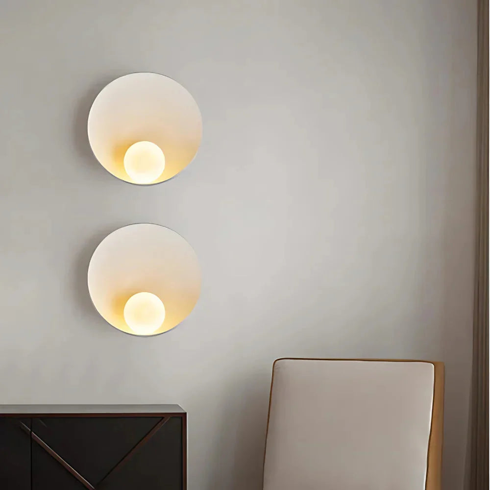 Japandi Resin Wall Sconce with Frosted Globe