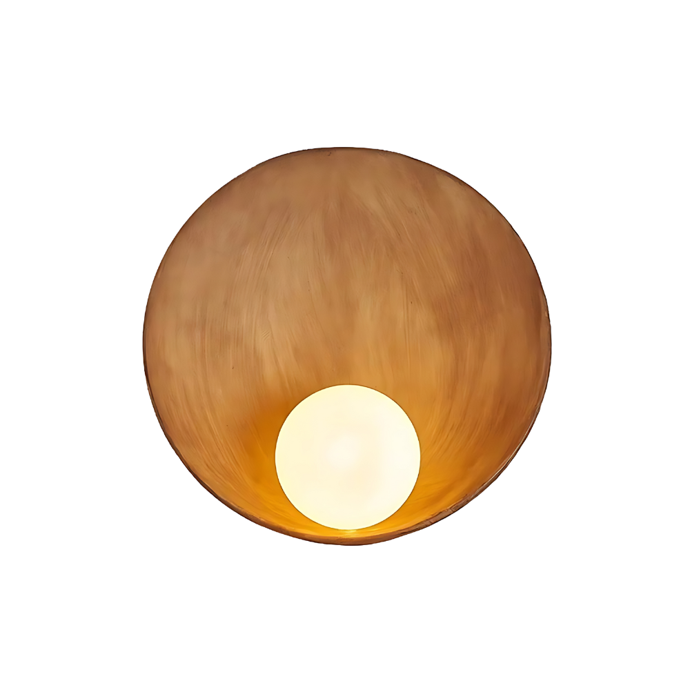 Japandi Resin Wall Sconce with Frosted Globe