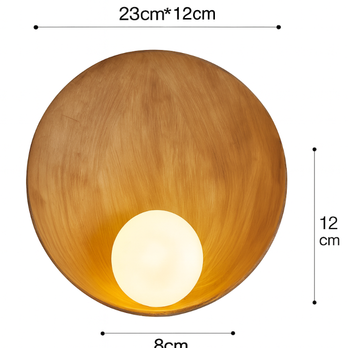 Japandi Resin Wall Sconce with Frosted Globe