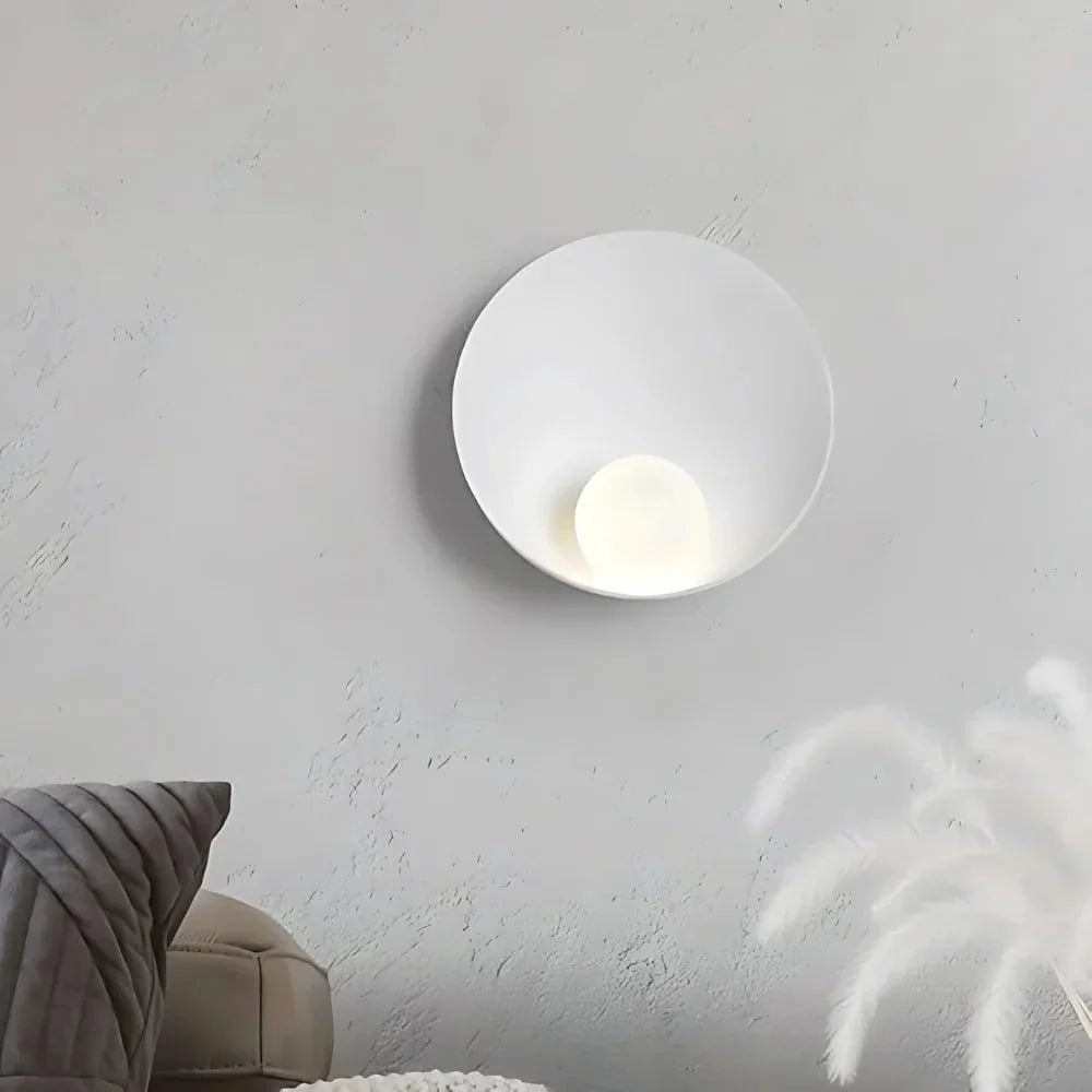 Japandi Resin Wall Sconce with Frosted Globe