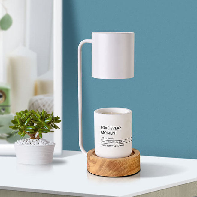 Japanese Wood Candle Warmer Lamp with Dimmer