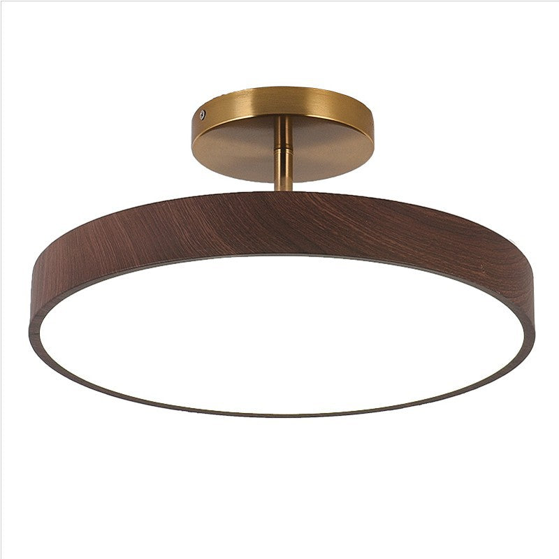 Japanese Wood Finish Semi Flush Ceiling Light
