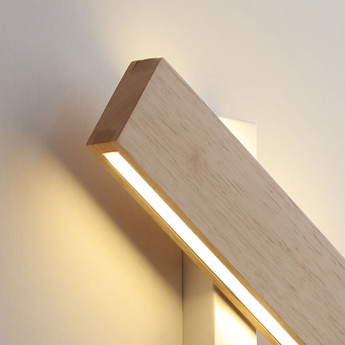 Japanese Wood LED Wall Sconce with Soft Glow