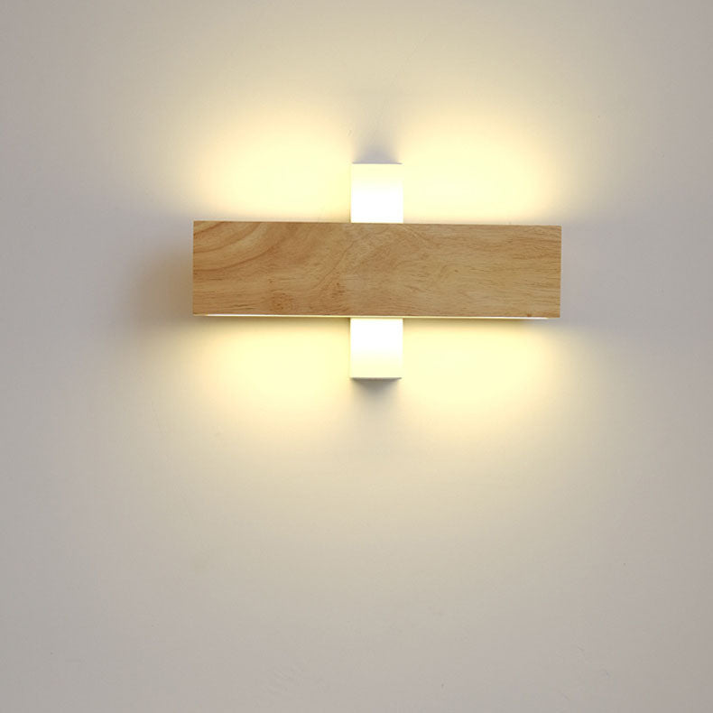 Japanese Wood LED Wall Sconce with Soft Glow