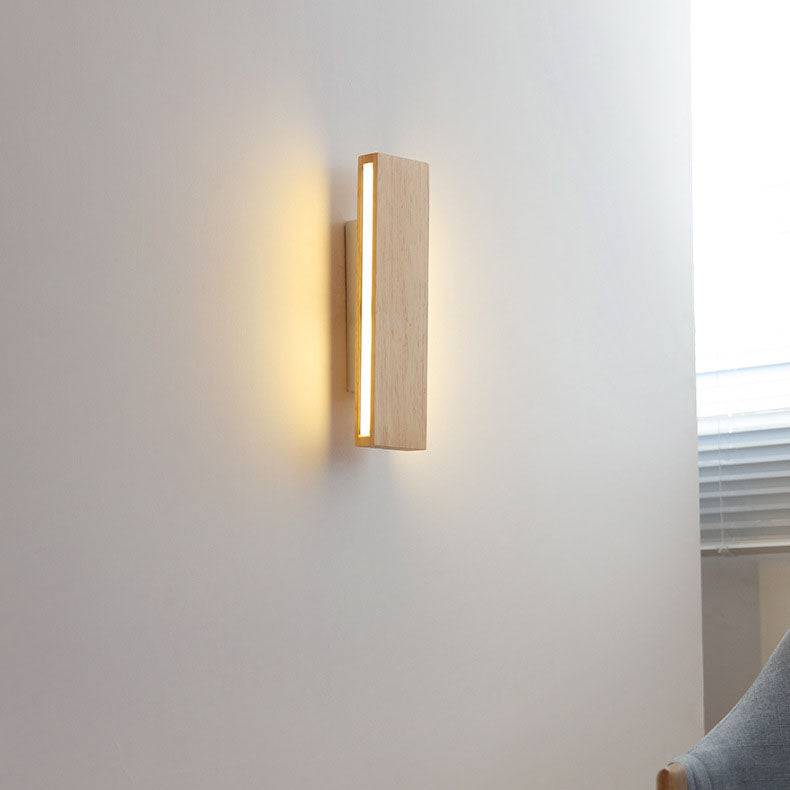 Japanese Wood LED Wall Sconce with Soft Glow