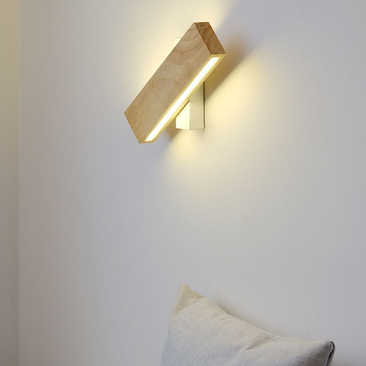 Japanese Wood LED Wall Sconce with Soft Glow
