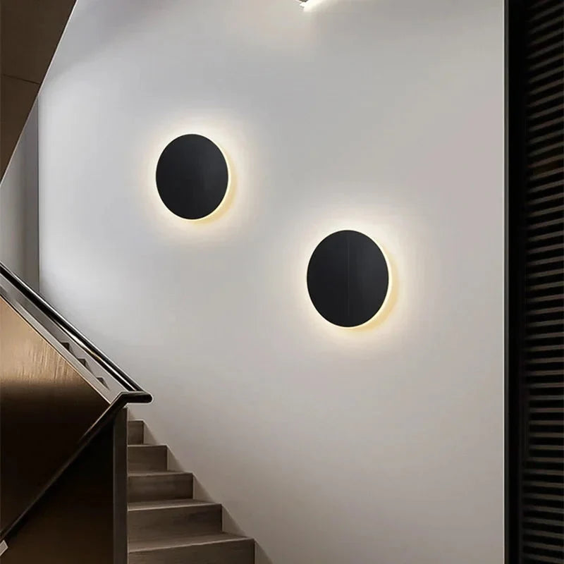 Modern Round LED Wall Sconce with Halo Glow