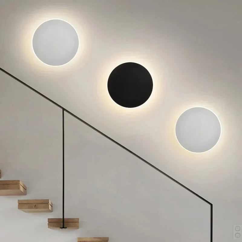 Modern Round LED Wall Sconce with Halo Glow