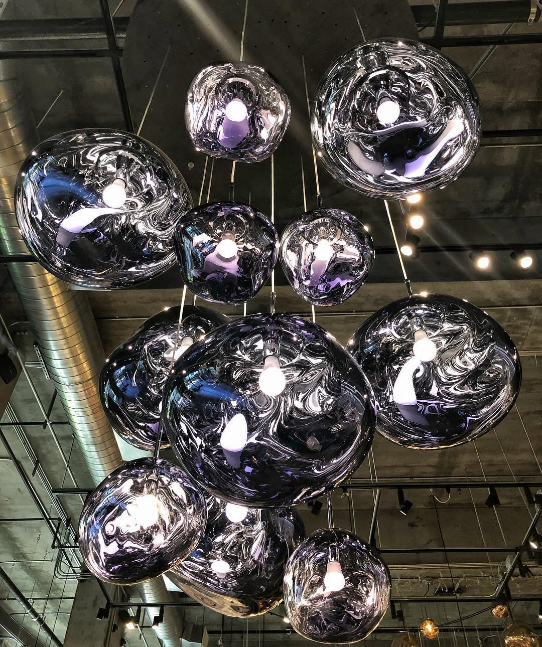 Lava Glass Dome Pendant Light Sculptural