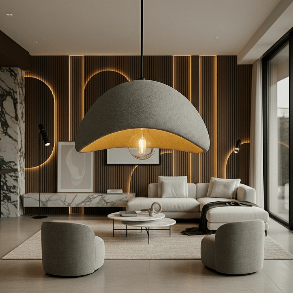 Layered Dome Pendant Light with Dimmable Glow