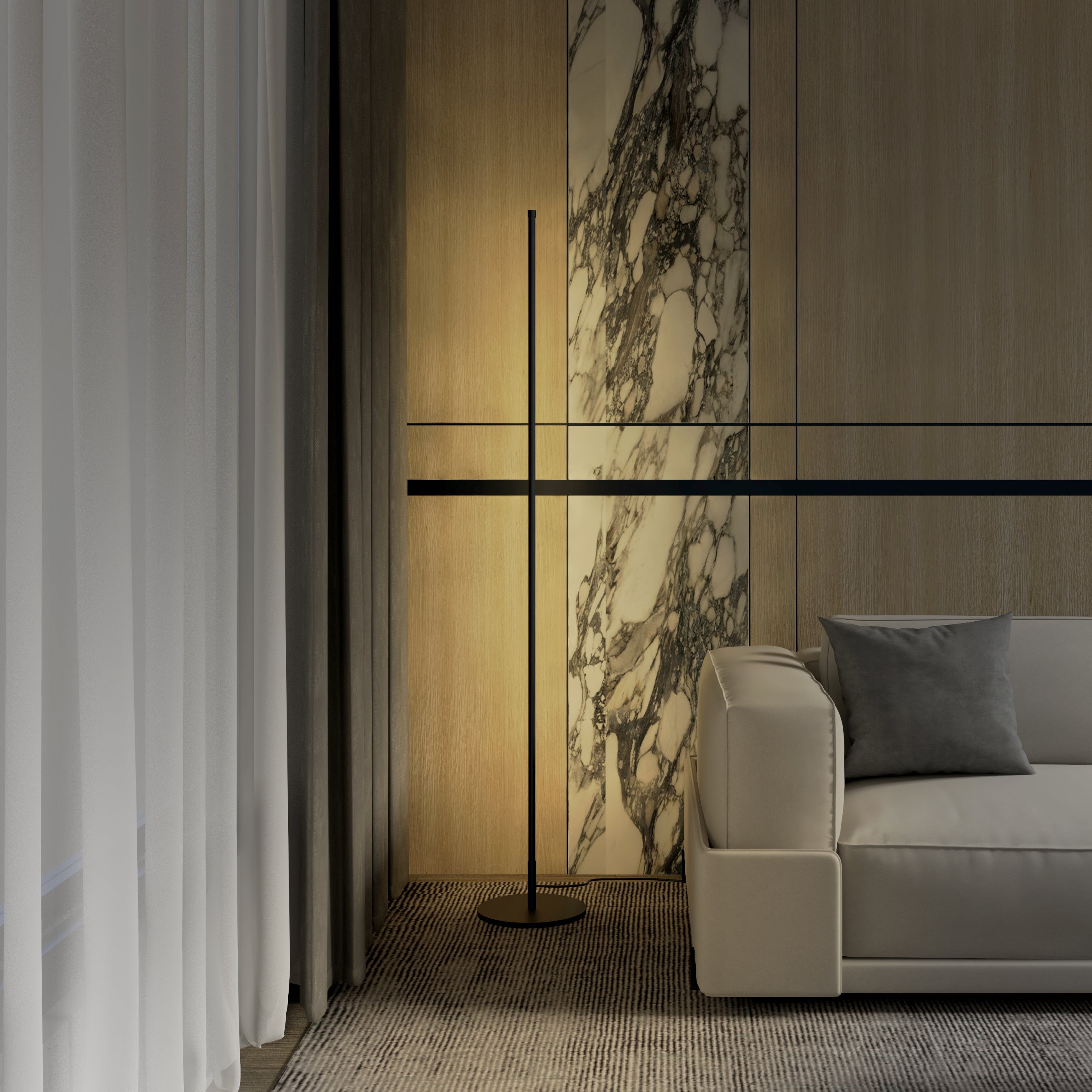 Modern Linear LED Floor Lamp with Soft Glow