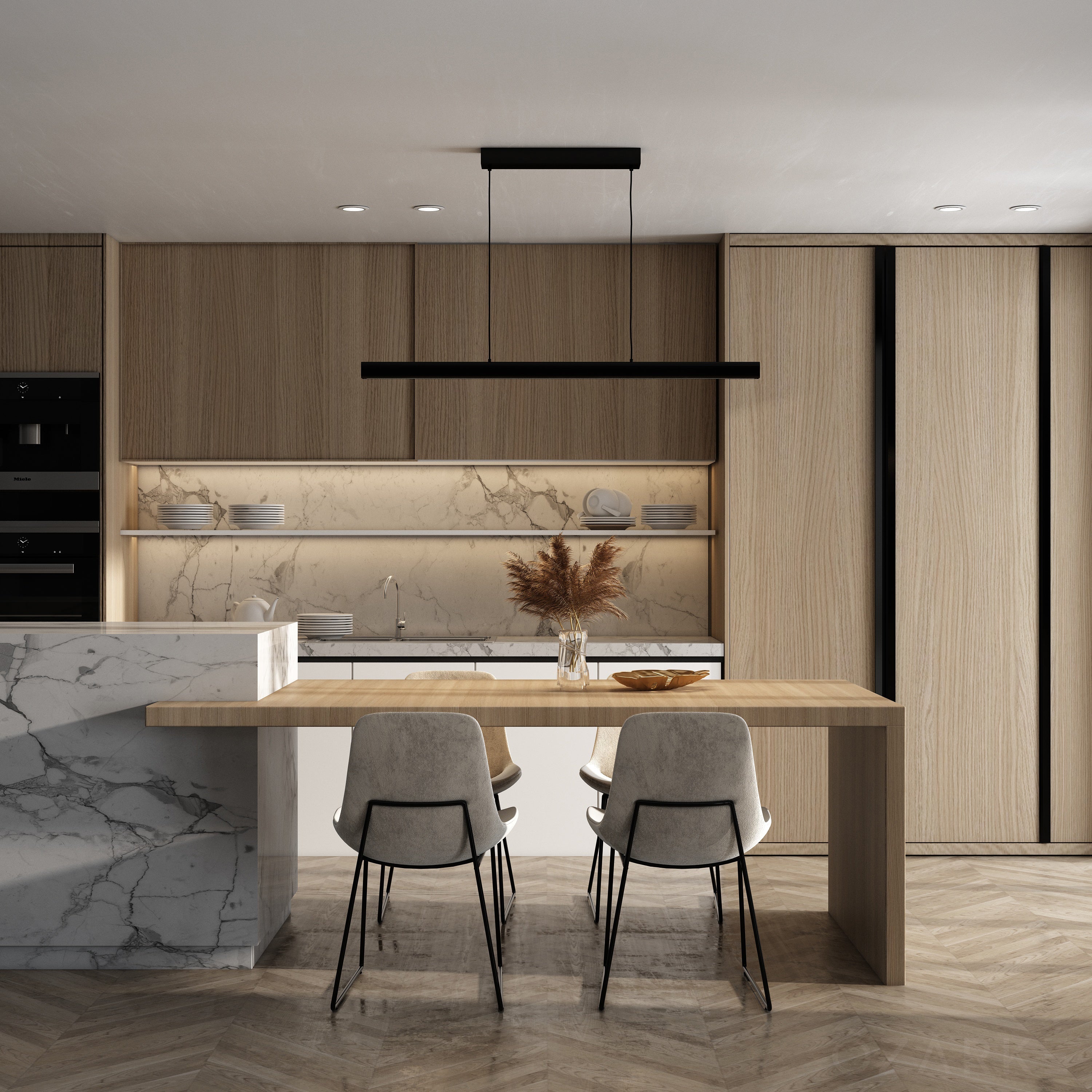 Linear LED Pendant Light with Adjustable Glow