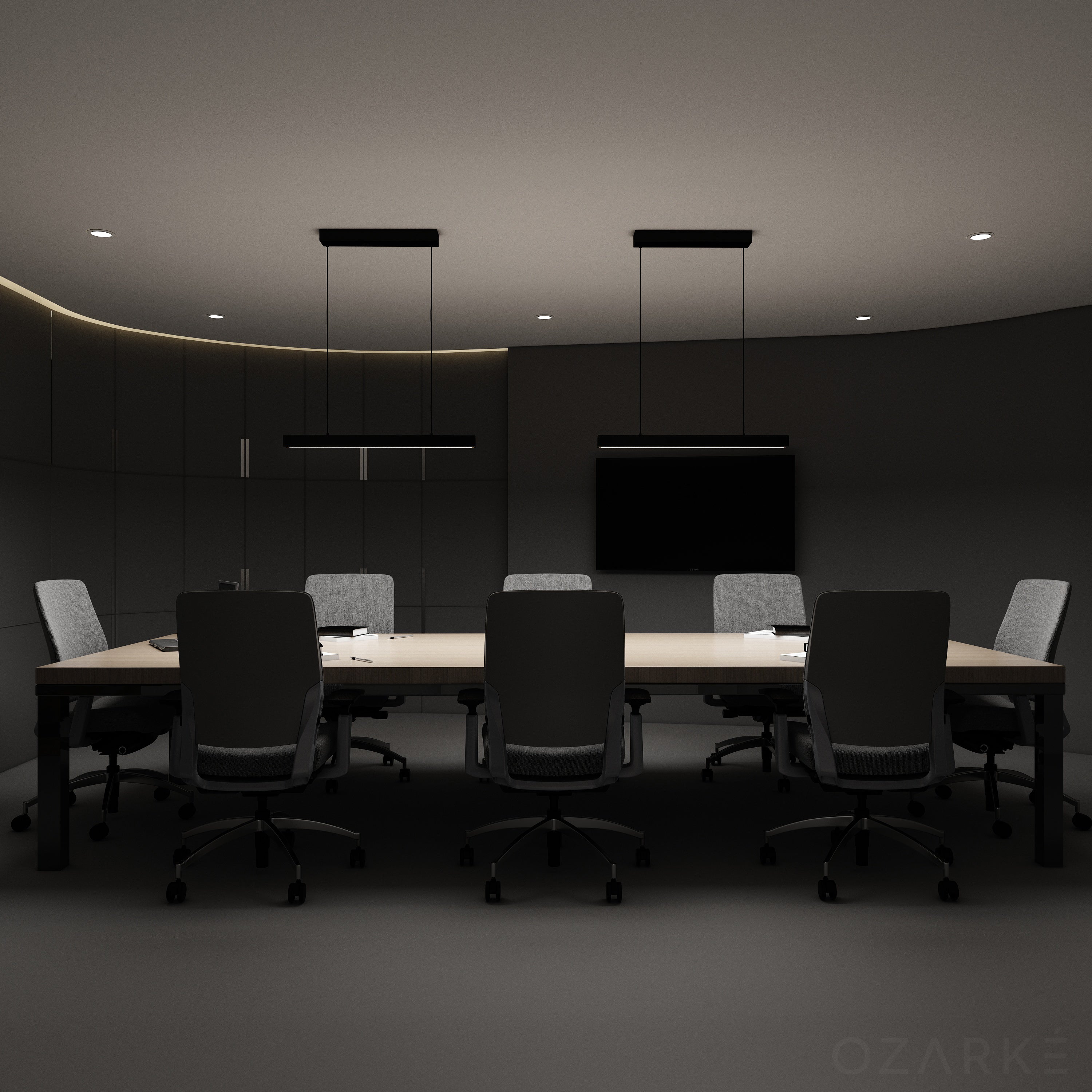Linear LED Pendant Light with Adjustable Glow