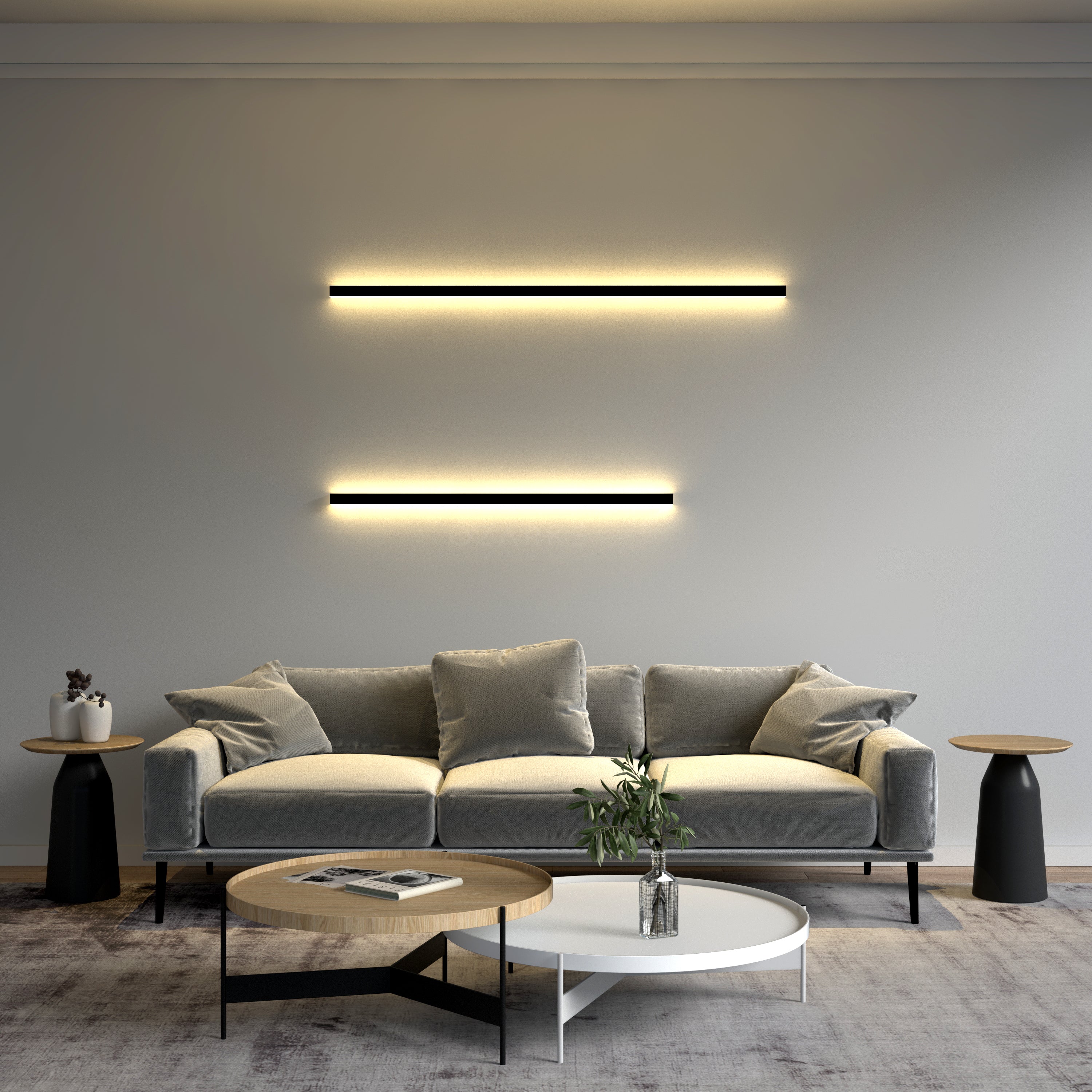 Linear LED Wall Lamp with Dimmable Back Glow