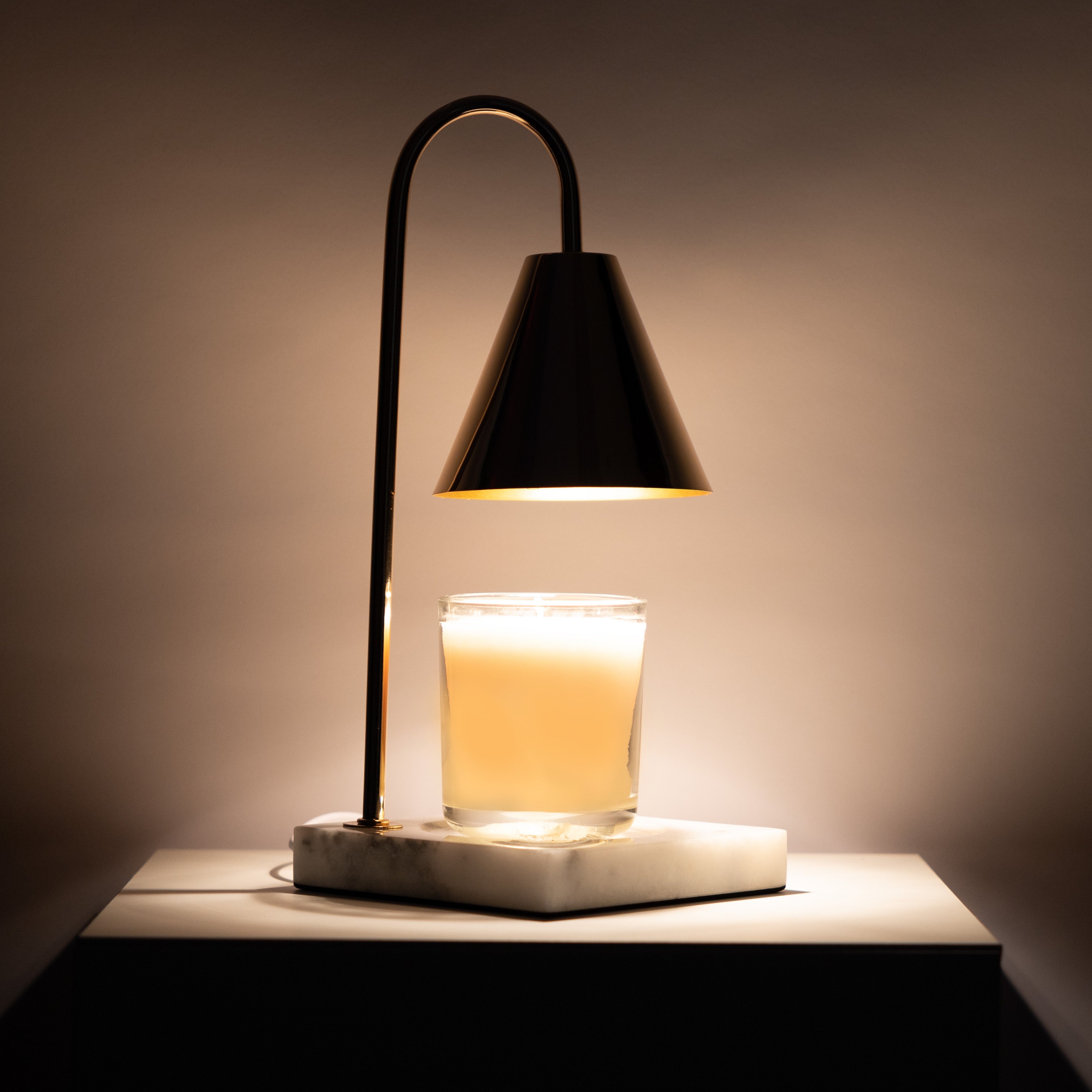 Marble Candle Warmer Lamp with Dimmable Glow