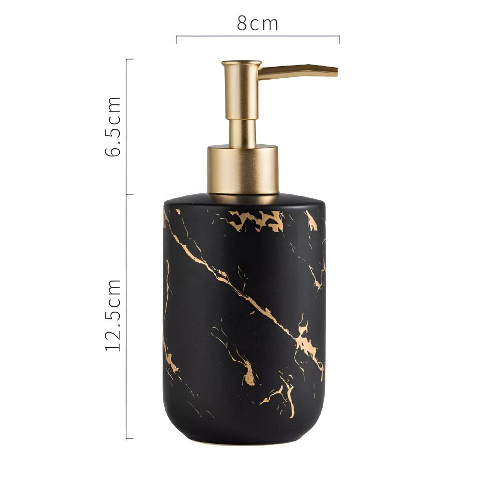 Marbled Ceramic Soap Dispenser with Gold Pump