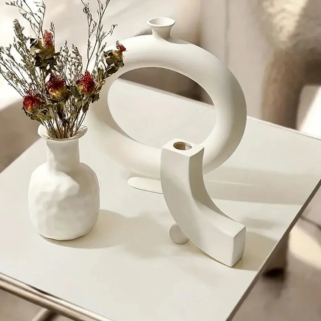 Minimalist Ceramic Vase with Sculptural Form