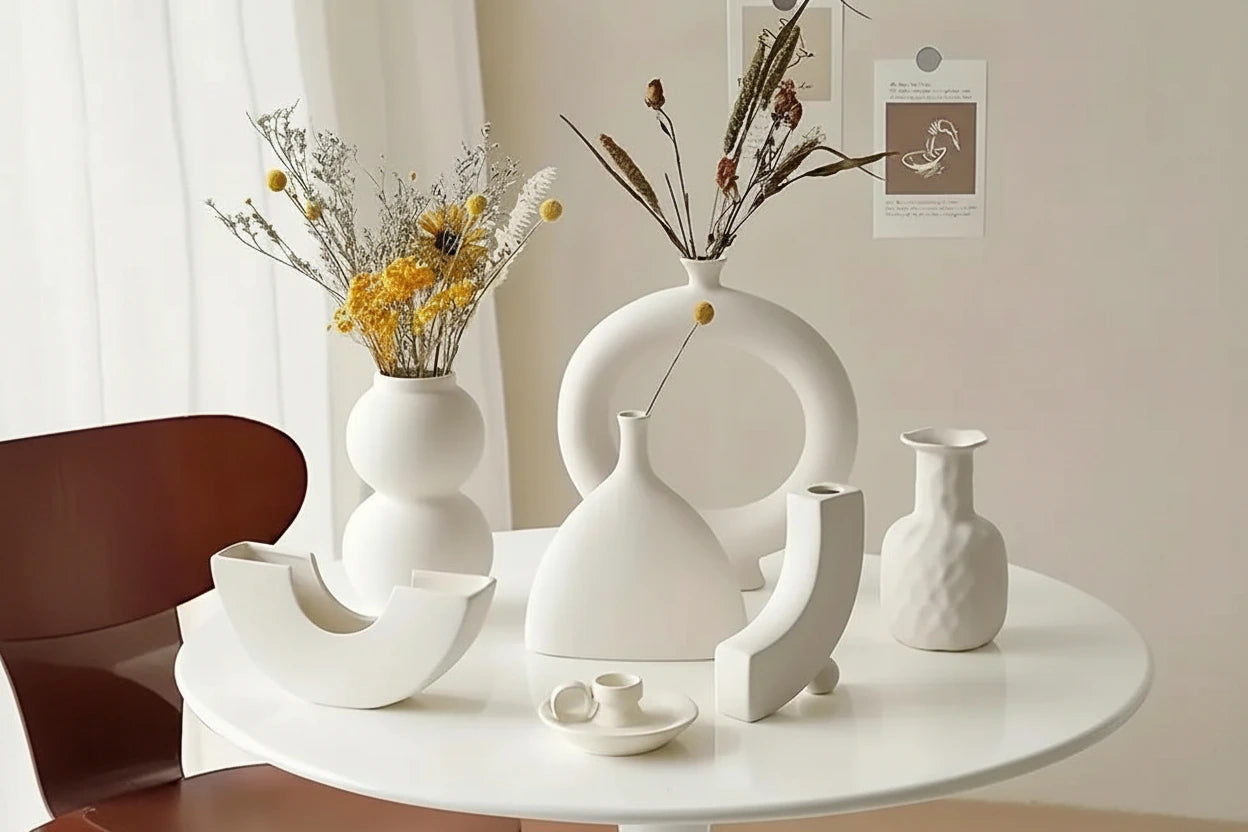 Minimalist Ceramic Vase with Sculptural Form