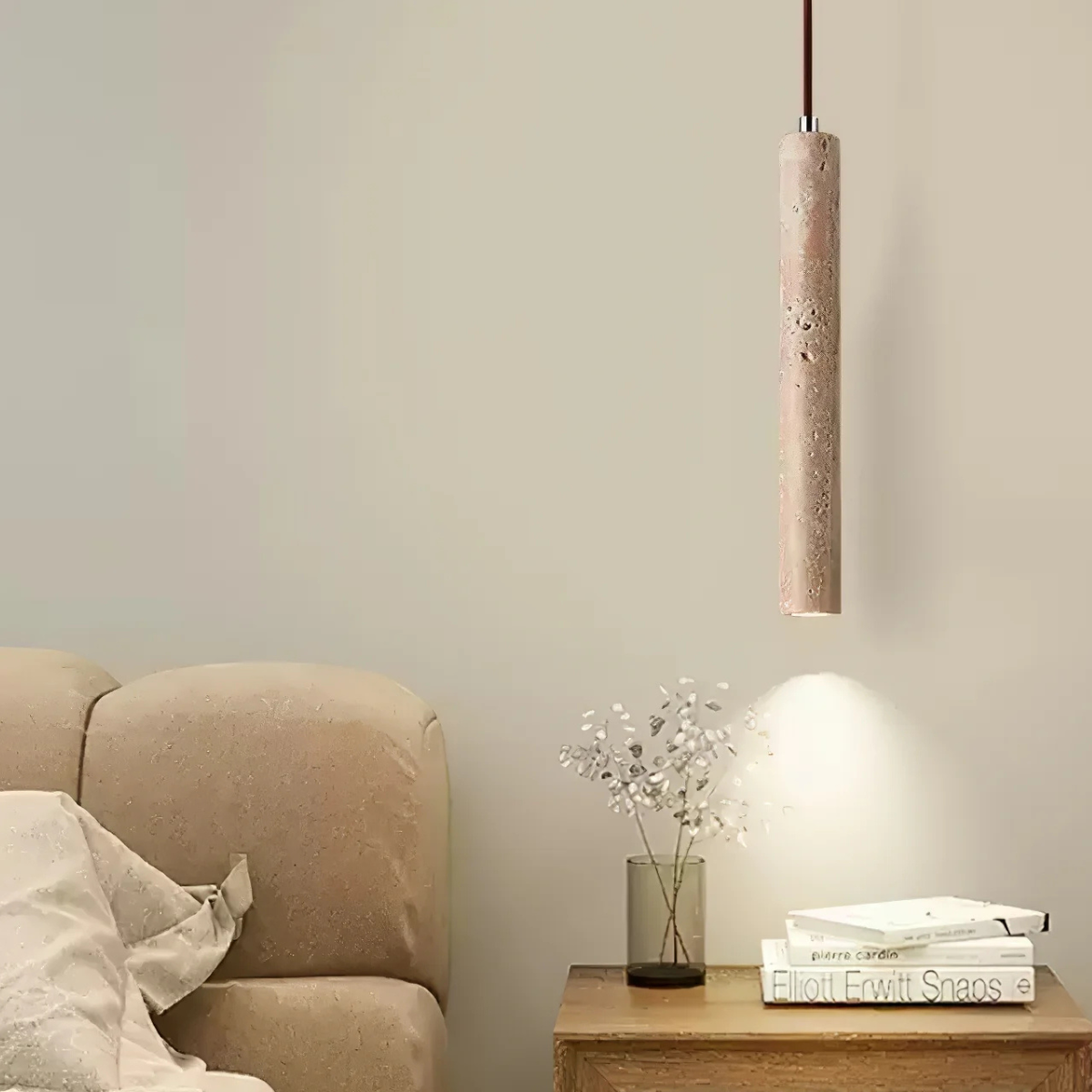 Minimalist Travertine Stone Pendant Light