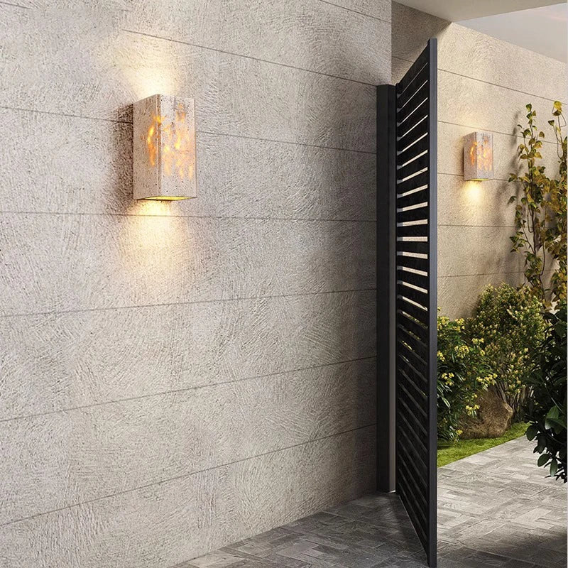 Minimalist Travertine Up Down LED Wall Sconce