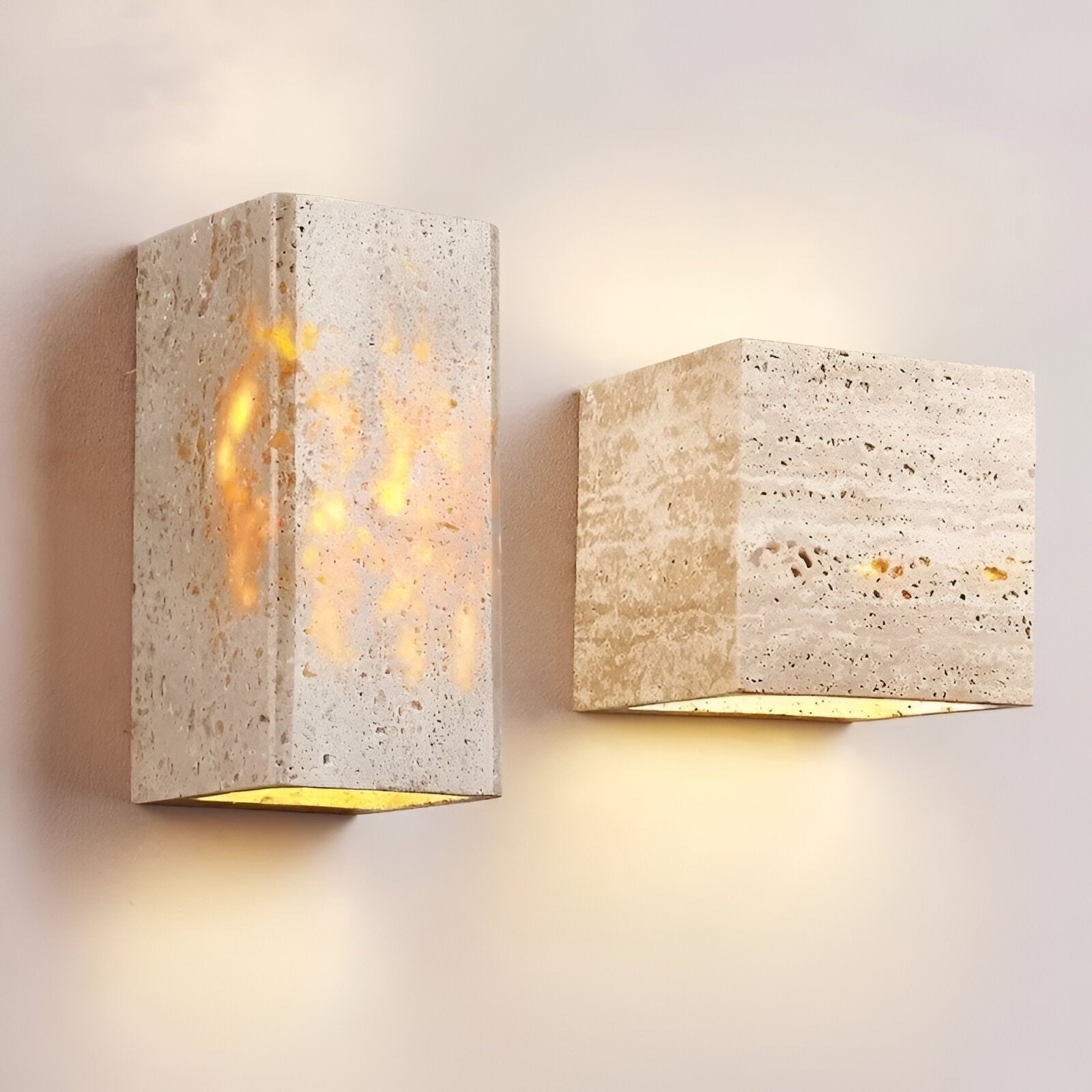 Minimalist Travertine Up Down LED Wall Sconce