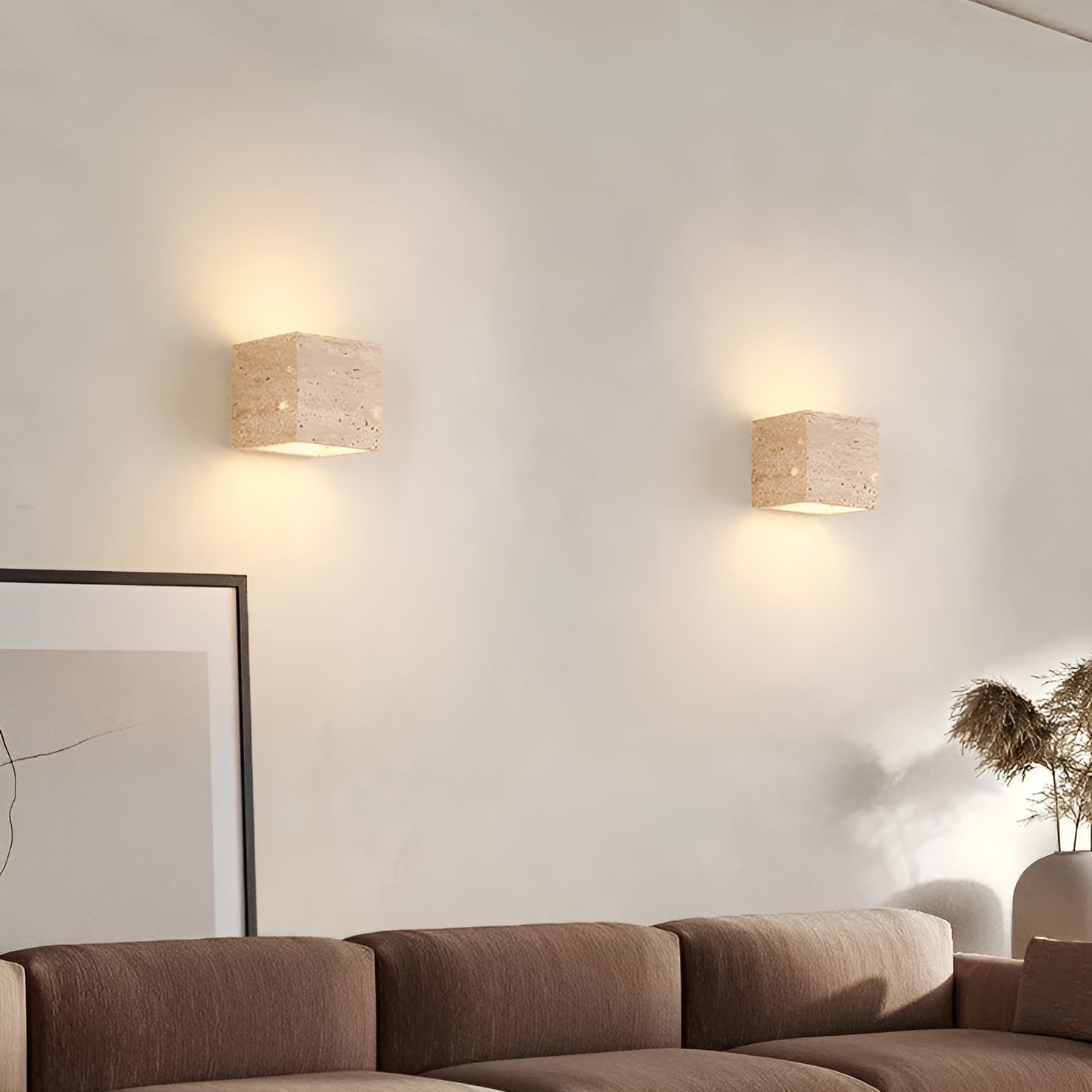 Minimalist Travertine Up Down LED Wall Sconce
