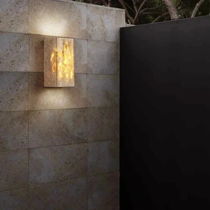 Minimalist Travertine Up Down LED Wall Sconce