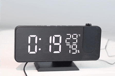 Mirror LED Alarm Clock with Time Projection