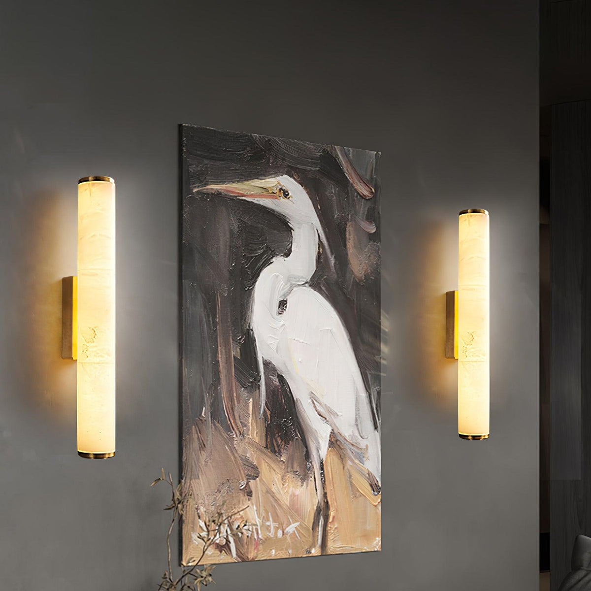 Modern Alabaster Tube LED Wall Sconce Light