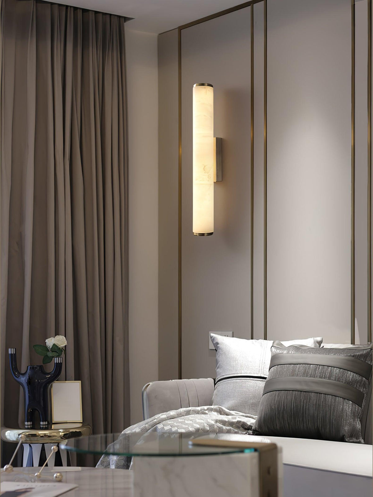 Modern Alabaster Tube LED Wall Sconce Light