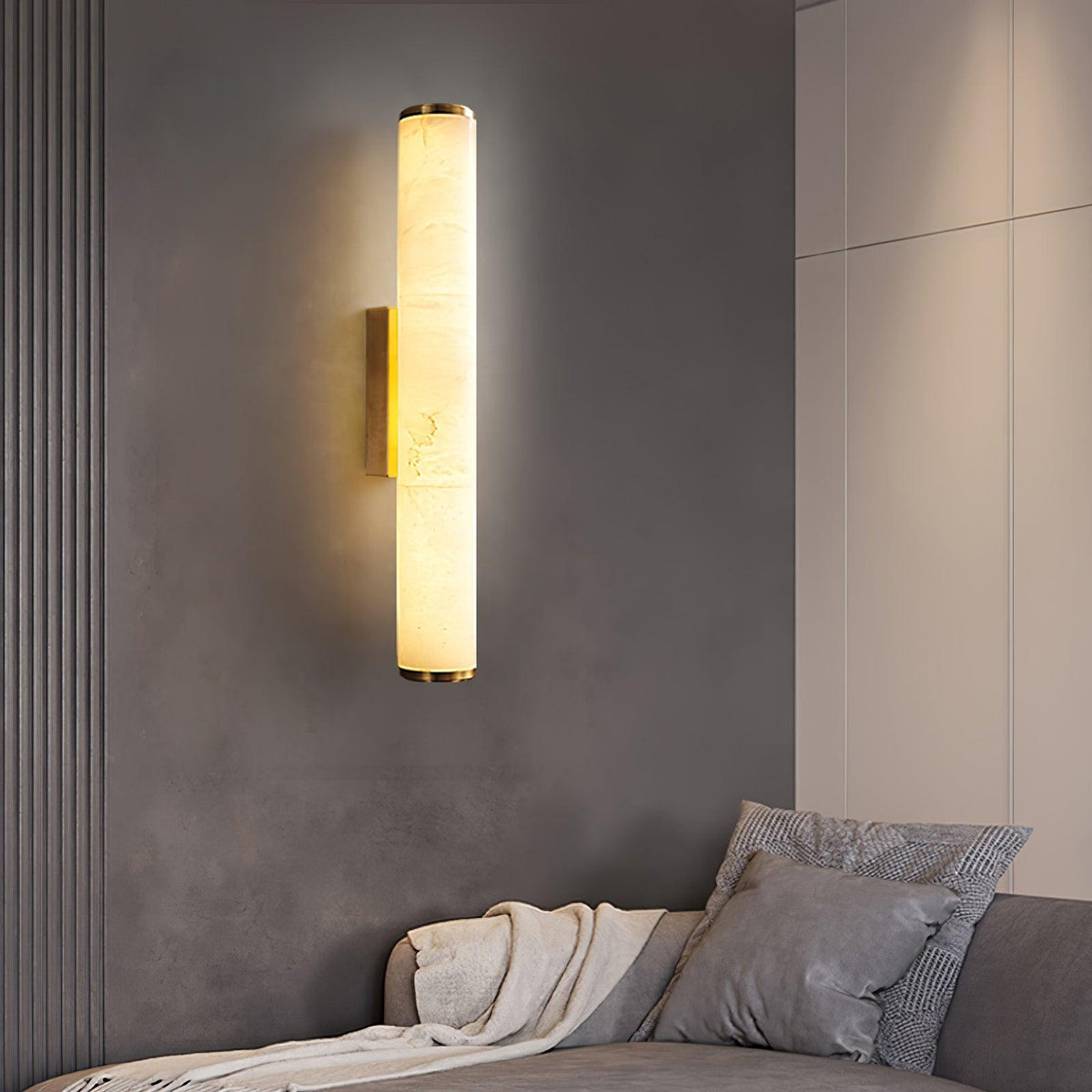 Modern Alabaster Tube LED Wall Sconce Light